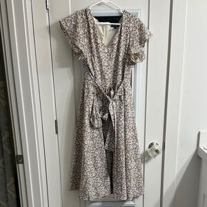 Floral Print V-Neck Dress